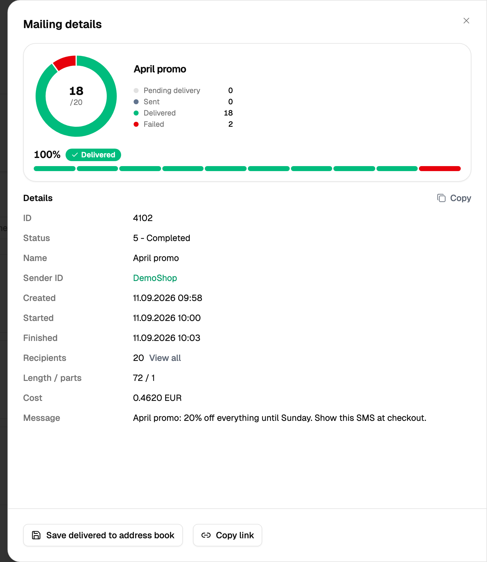 Campaign details
